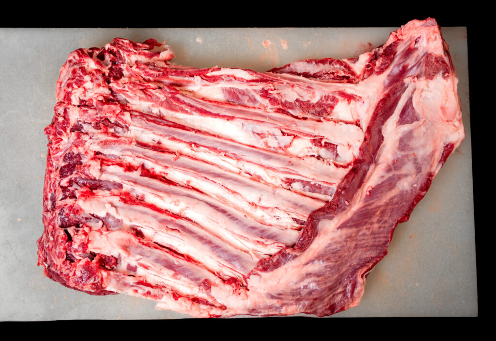 脱骨前の羊肉の肋骨まわり